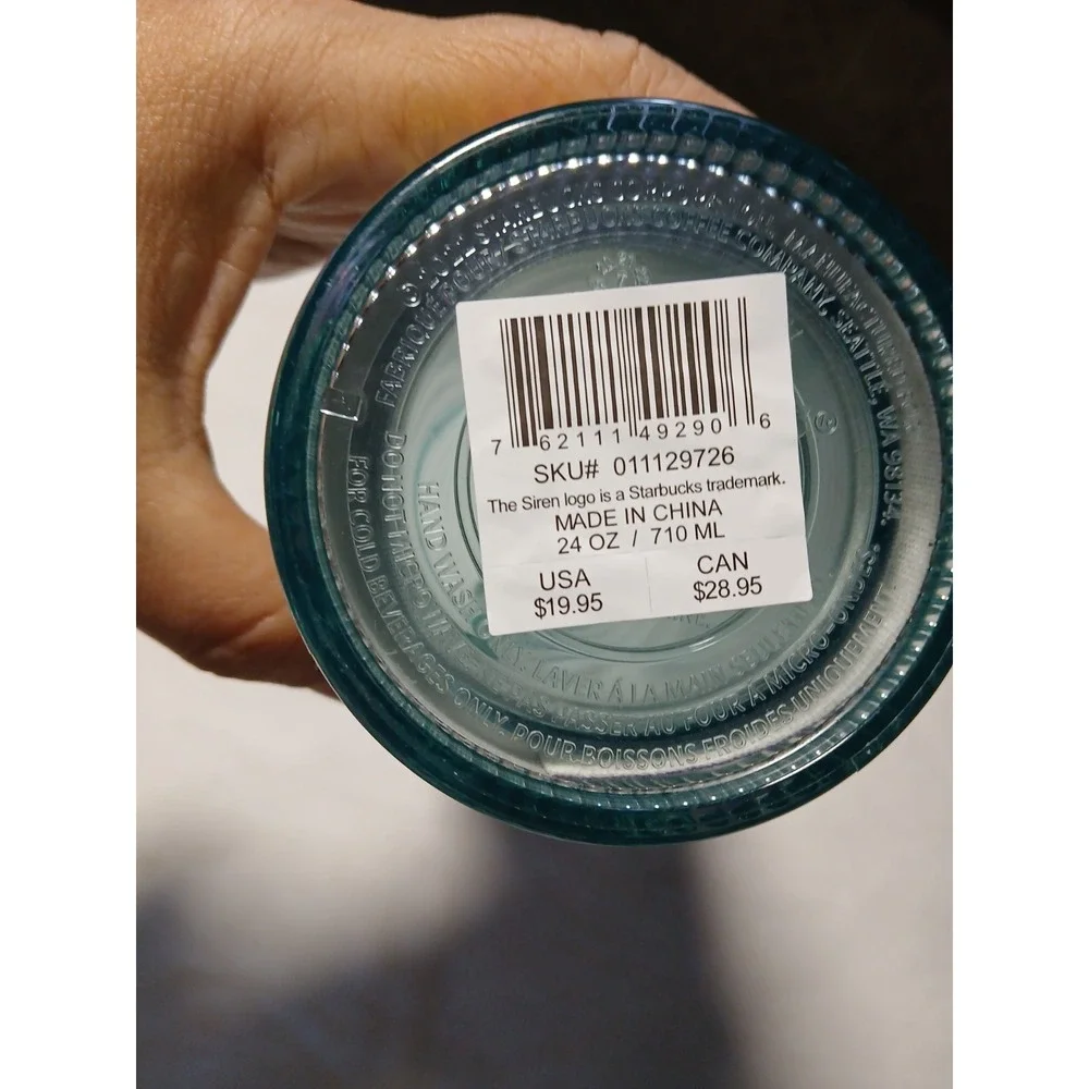 NewStarbucks Mermaid Green Iridescent Rainbow‎ Clear Venti Tumbler Cup W/O Straw
